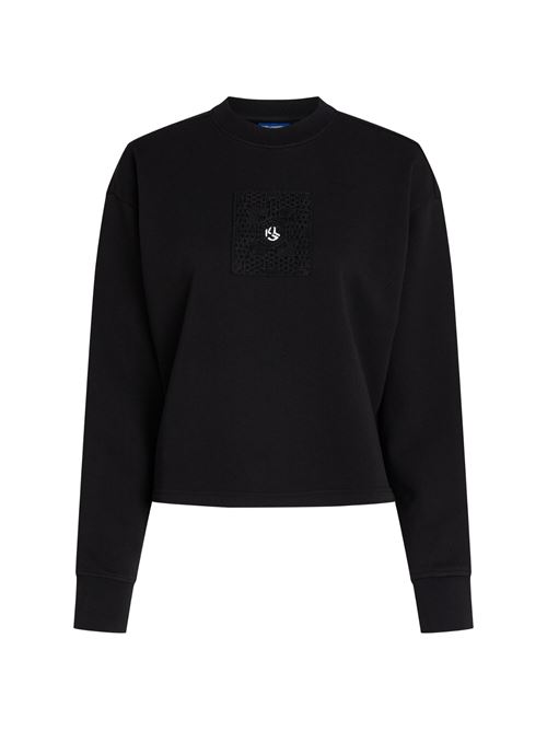 Felpa donna nera in cotone Karl Lagerfeld jeans | A2W20018999